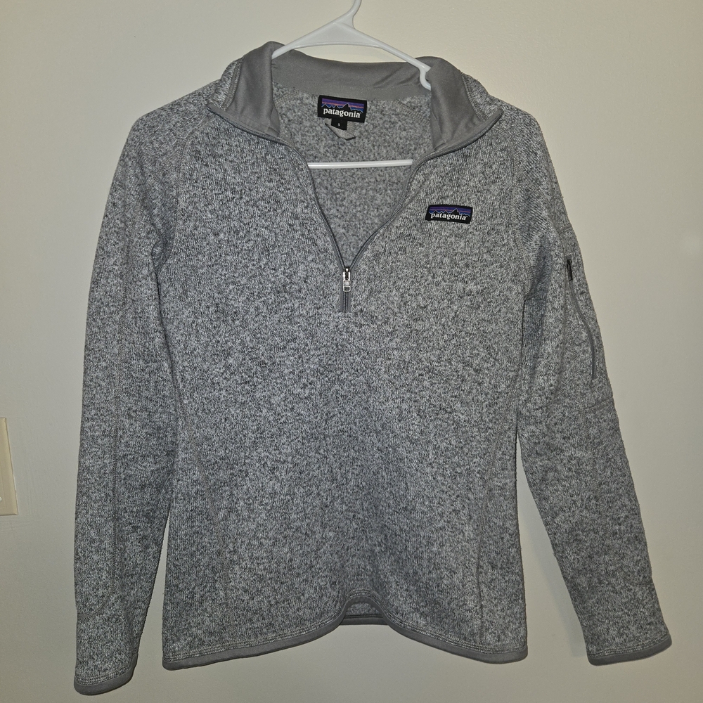 Womens Patagonia Heather Gray Quarter-Zip Fleece Pullover Size Small